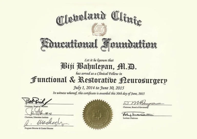 Cleveland Clinic — Functional — Functional & Restorative Neurosurgery Fellowship